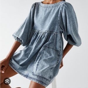 Free People Get Obsessed Denim mini dress